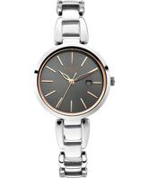 Titan Women's Watch Raga Viva Collection, Gun Dial Silver Metal Strap, 2642SM01