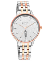 Titan Women's Watch Silver Dial Silver & Rose Gold Stainless Steel Strap Watch, 2648KM01