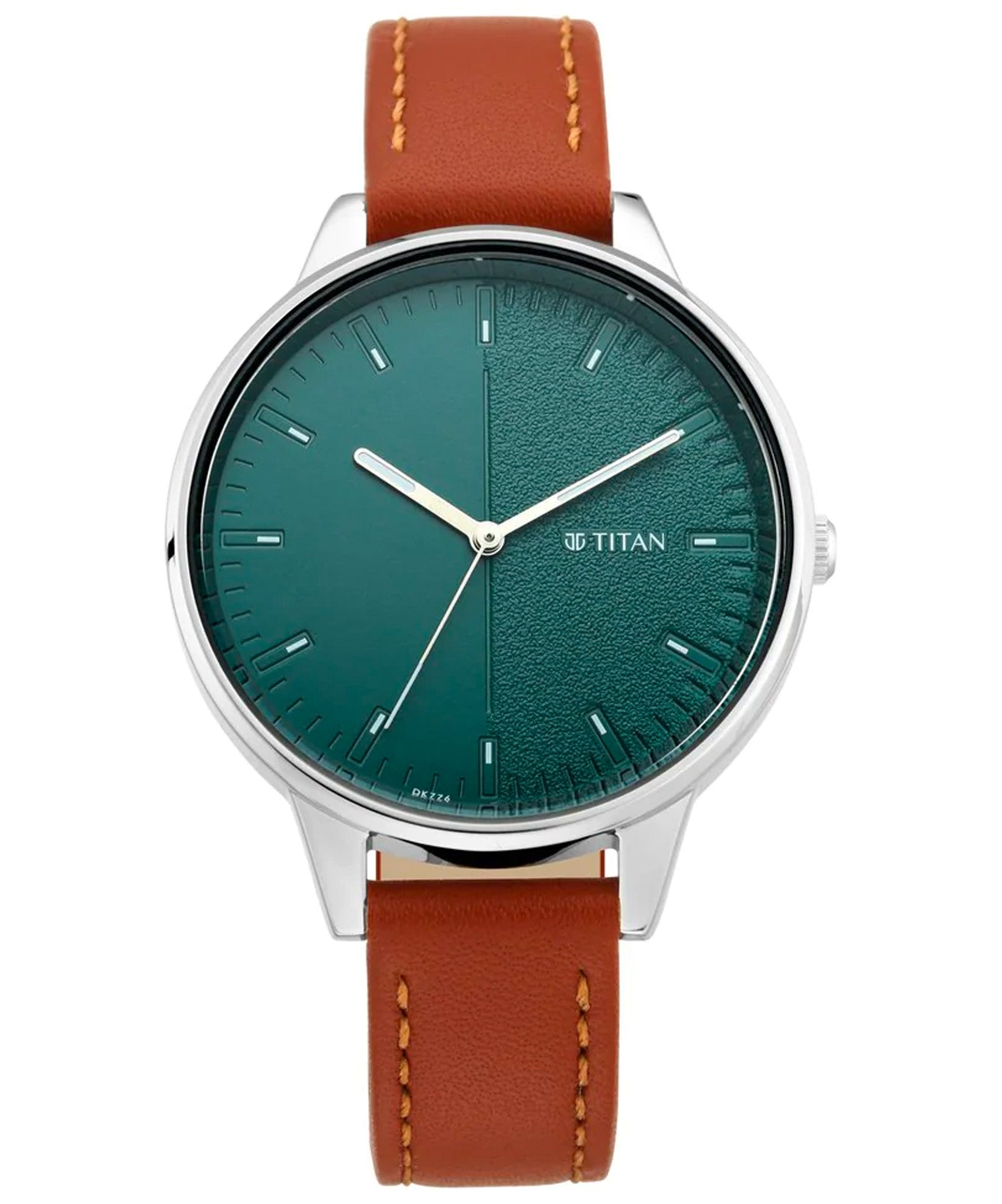 Titan, Women, Analog, Watch, Green Dial, Leather Strap, 2648SL01