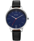 Titan, Women, Analog, Watch, Blue Dial, Leather Strap, 2648SL08