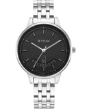 Titan, Women, Analog, Watch, Black Dial, Stainless steel Strap, 2648SM03