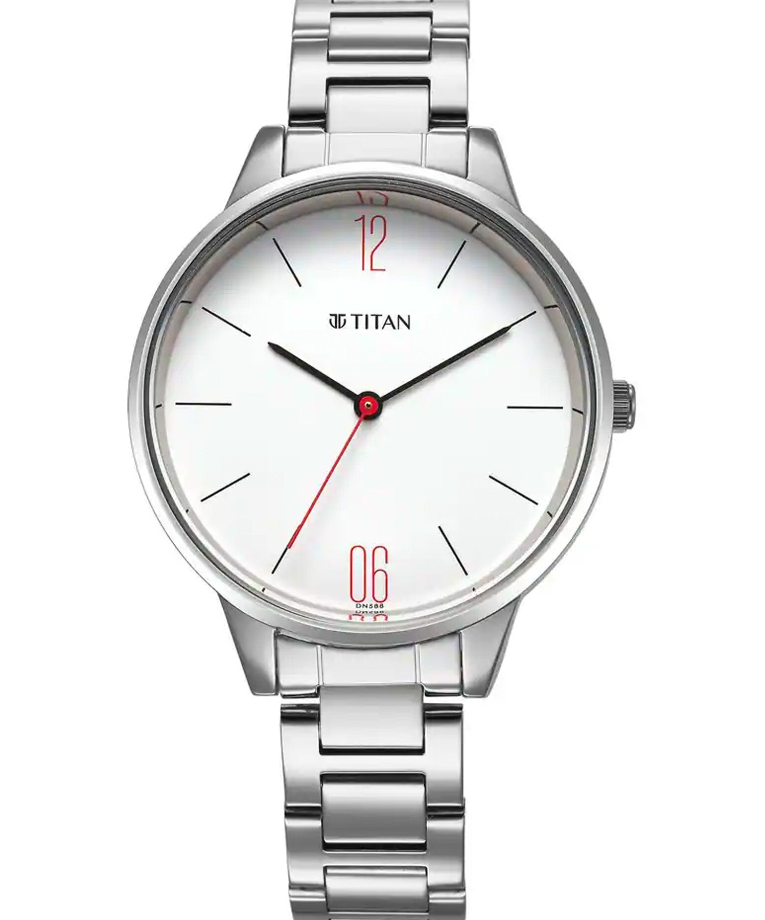 Titan, Women, Analog, Watch, White Dial, Stainless steel Strap, 2648SM09