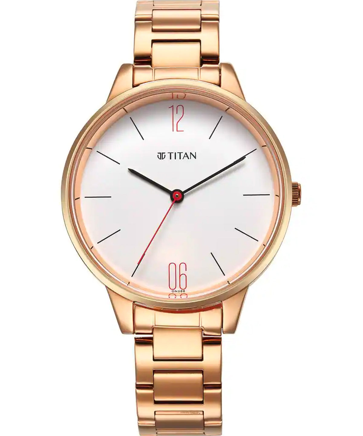 Titan Women's Watch Workwear Collection, White Dial Silver Stainless Steel Strap, 2648WM03