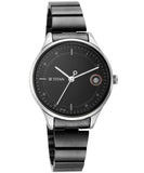 Titan Women's Watch Silver Dial Black Stainless Steel Strap Watch, 2649KM01