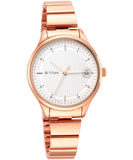 Titan Women's Watch Silver Dial Rose Gold Stainless Steel Strap Watch, 2649WM01