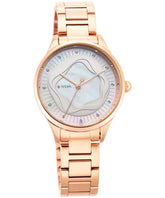 Titan Women's Watch White Dial Rose Gold Stainless Steel Strap Watch, 2649WM02