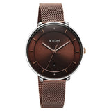 Titan, Women, Analog, Watch, Brown Dial, Stainless steel Strap, 2651KM02