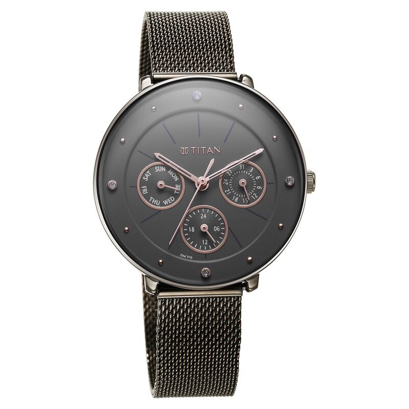 Titan, Women, Analog, Watch, Grey Dial, Stainless steel Strap, 2651QM01