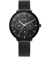 Titan Women's Watch Black Dial Black Stainless Steel Strap Watch, 2651NM02