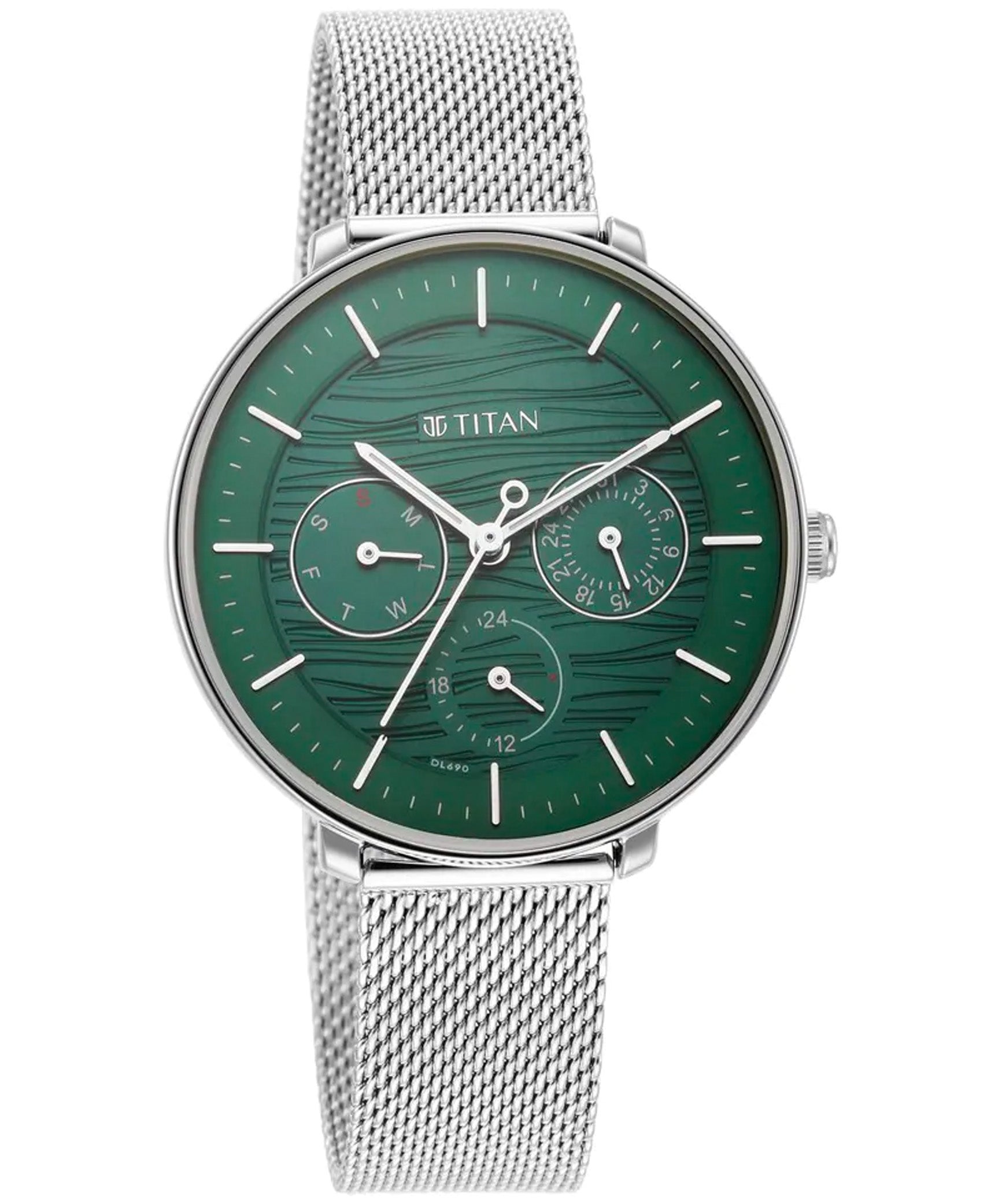Titan, Women, Analog, Watch, Green Dial, Stainless steel Strap, 2651SM02
