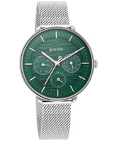 Titan Women's Watch Green Dial Silver Stainless Steel Strap Watch, 2651SM02