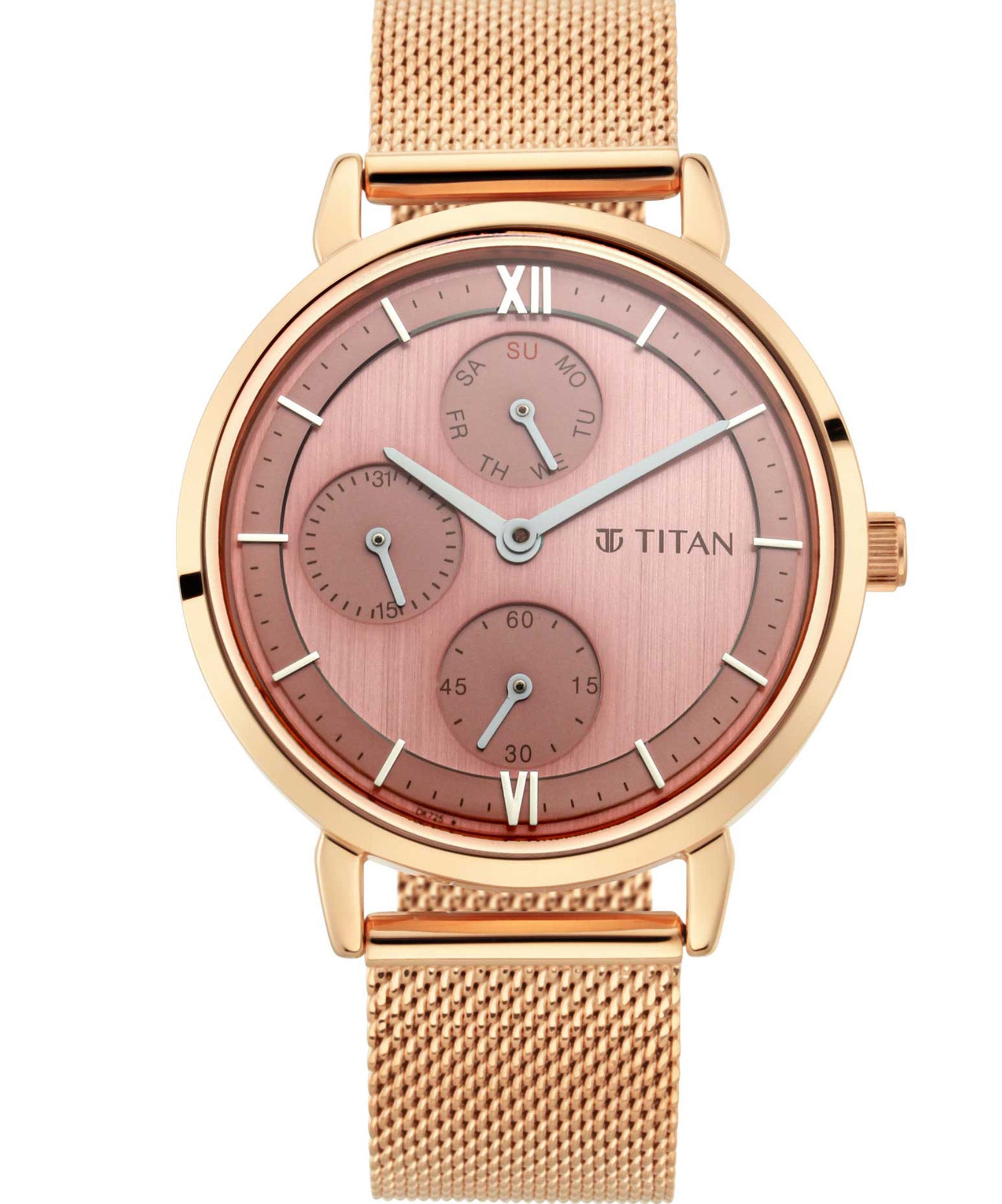 Titan, Women, Analog, Watch, Gold Dial, Stainless steel Strap, 2652WM01