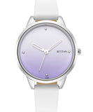 Titan, Women, Analog, Watch, Purple Dial, Leather Strap, 2664SL03