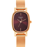 Titan Women's Raga Viva Collection Analog Watch, Brown Dial & Rose Gold Stainless Steel Strap, 2665WM01