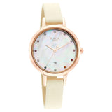 Titan Women's Watch Raga Mother of Pearl Dial Beige Leather Strap Watch, 2666WL03
