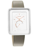 Titan Women's Watch White Dial Black Leather Strap Watch, 2676SL01