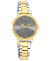 Titan Women's Watch Grey Dial Silver & Gold Stainless Steel Strap Watch, 2678BM01