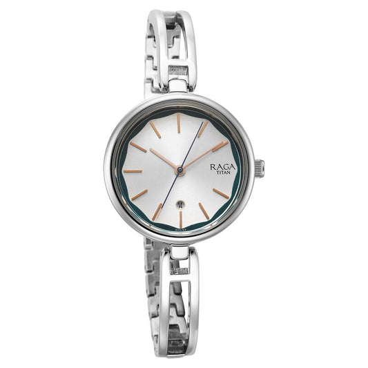 Titan, Women, Analog, Watch, Silver Dial, Stainless steel Strap, 2683SM01