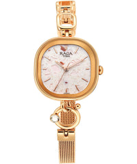 Titan Raga Delight Pink Dial Gold Strap Watch for Women,2693WM01