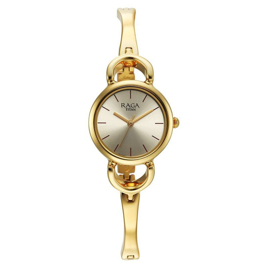 Titan, Women, Analog, Watch, Champagne Dial, Stainless steel Strap, 2724YM01