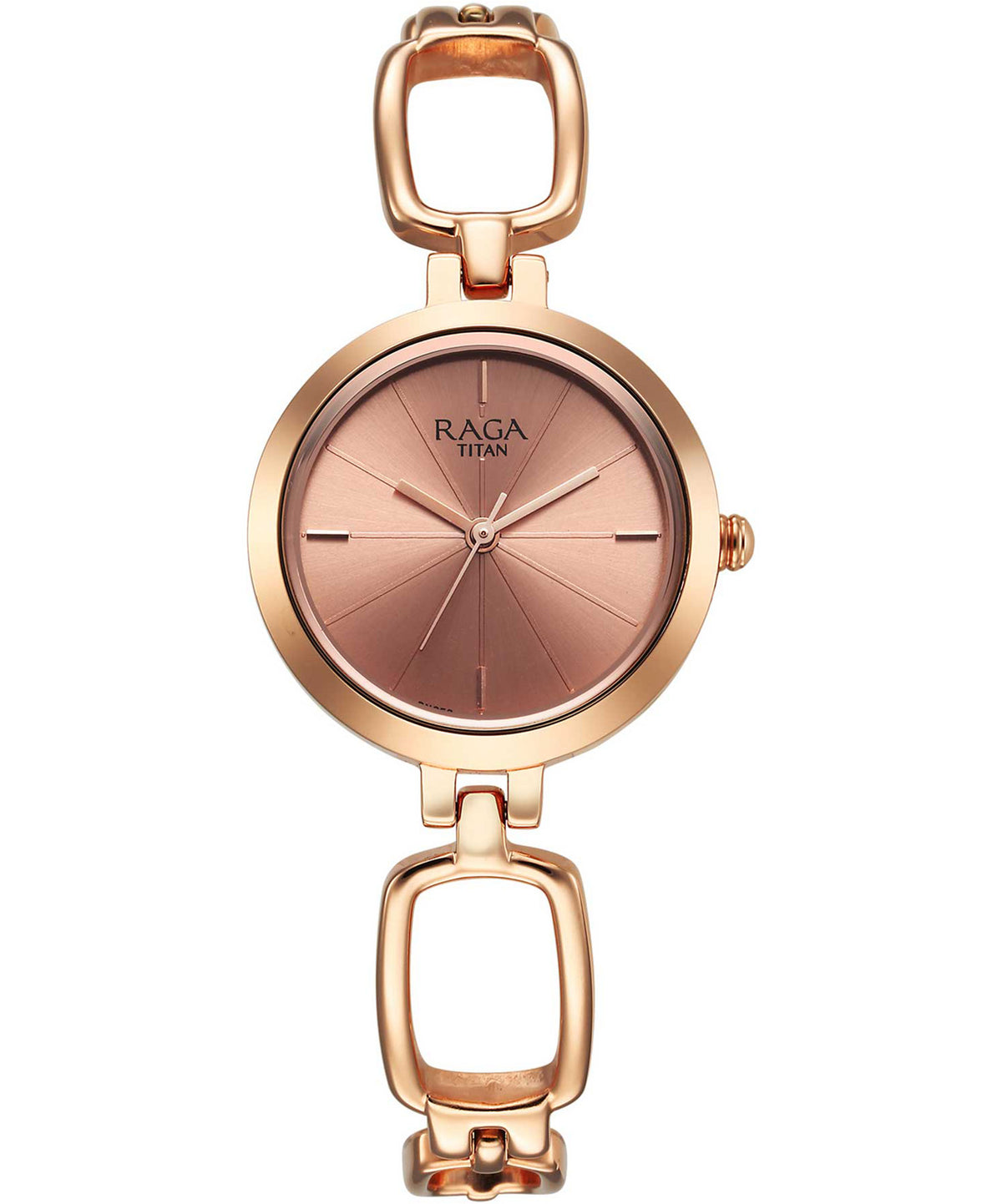Titan Raga Collection Rose Gold Dial Rose Gold Metal Strap Watch for Women, 2725WM01