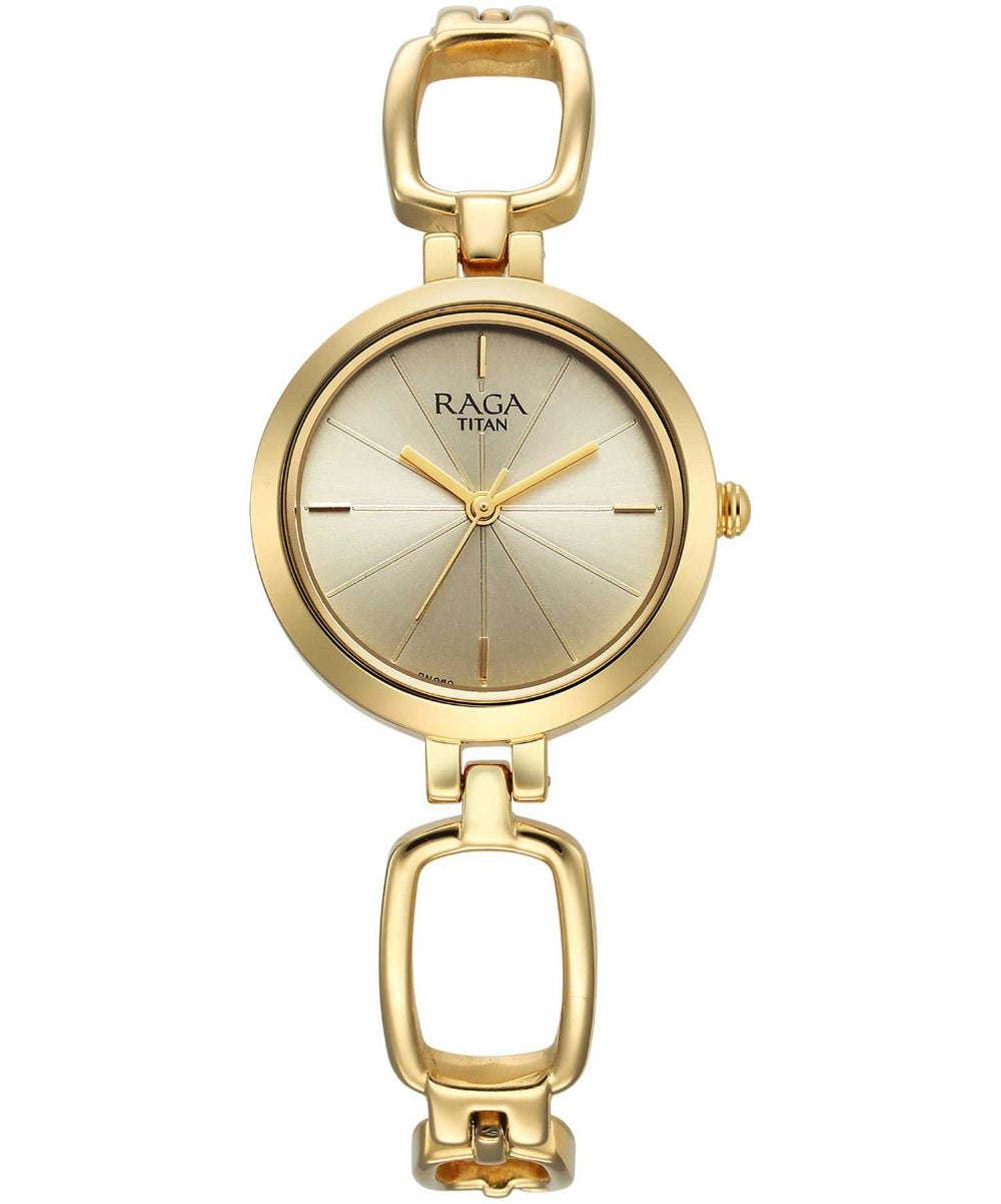 Titan, Women, Analog, Watch, Champagne Dial, Stainless steel Strap, 2725YM01