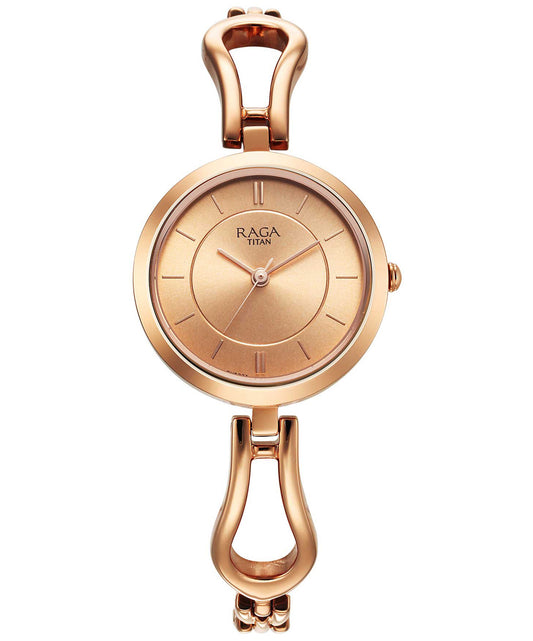 Titan, Women, Analog, Watch, Gold Dial, Stainless steel Strap, 2727WM01