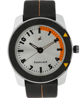 Fastrack Quartz Analog Men's Watch, Grey Dial Leather Strap, 3015AL01