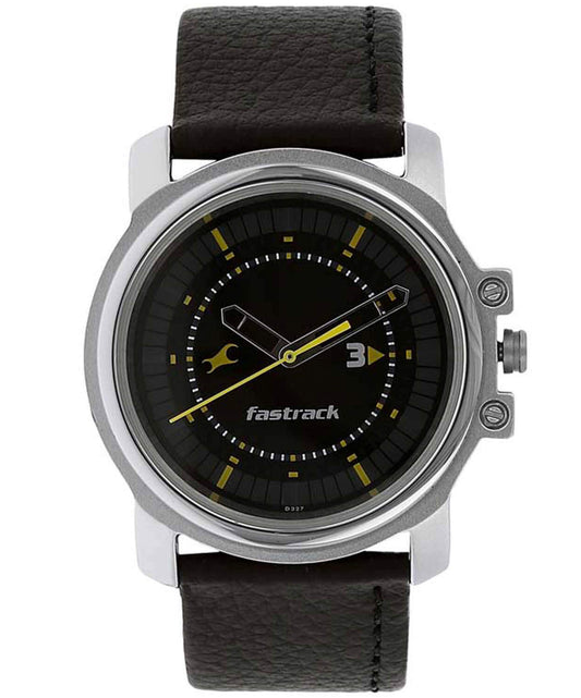 Fastrack, Men's, Analog Watch, Black Dial, with Leather Band, FA-3039SL02