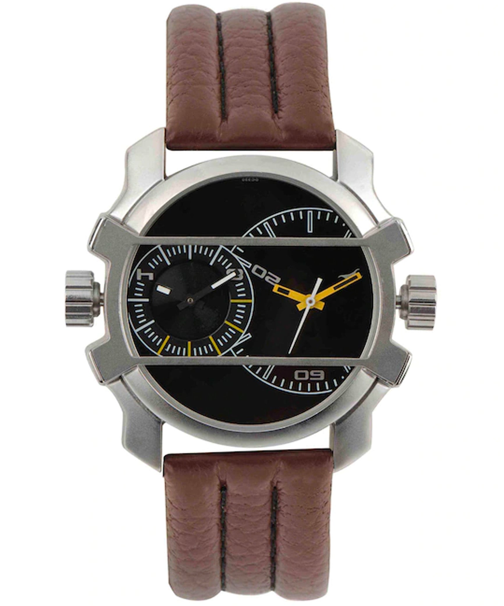 Fastrack Quartz Analog Men's Watch, Black Dial Leather Strap, 3098SL02