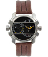 Fastrack Quartz Analog Men's Watch, Black Dial Leather Strap, 3098SL02