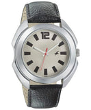 Fastrack Quartz Analog Men's Watch, Grey Dial Leather Strap, 3117SL02