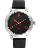 Fastrack Quartz Analog Men's Watch, Black Dial Leather Strap Watch, 3120SL02