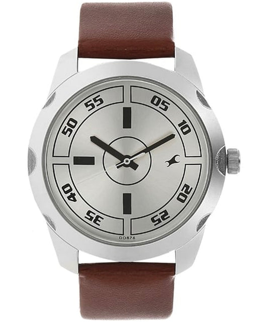 Fastrack, Men's, Analog Watch, Silver Dial, with Leather Band, FA-3123SL02