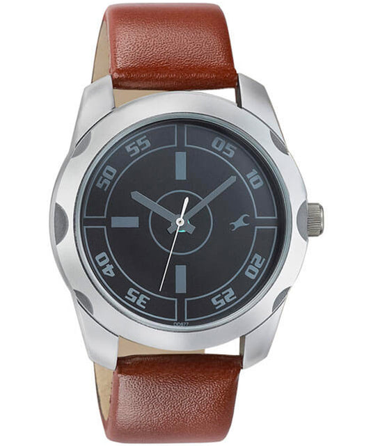 Fastrack, Men's, Analog Watch, Black Dial, with Leather Band, FA-3123SL03