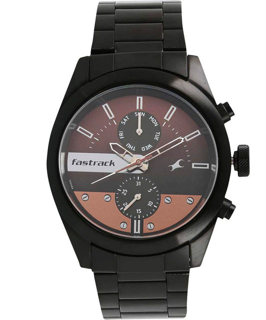 Fastrack, Men's, Analog Watch, Brown Dial, with Stainless Steel Band, FA-3165NM01