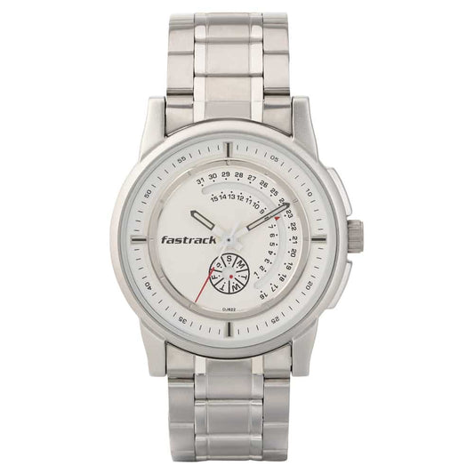 Fastrack, Men's, Analog Watch, White Dial, with Stainless Steel Band, FA-3215SM01