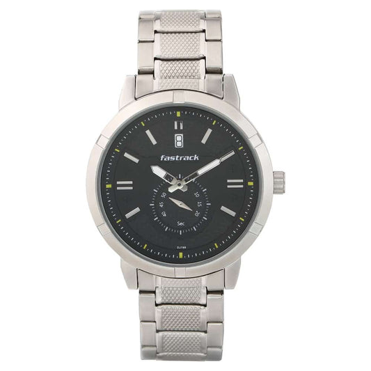 Fastrack, Men's, Analog Watch, Black Dial, with Stainless Steel Band, FA-3219SM01