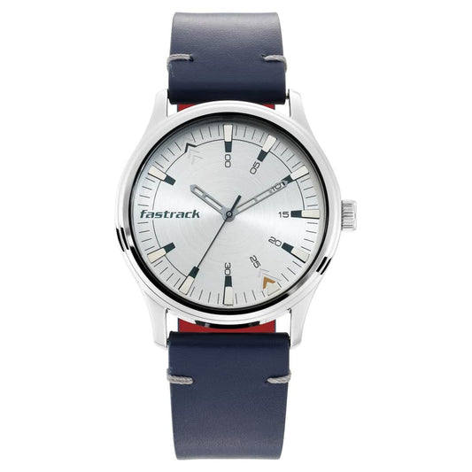 Fastrack, Men's, Analog Watch, Silver Dial, with Leather Band, FA-3236SL01