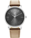 Fastrack, Men's Watch Stunners Collection, Grey Dial Brown Leather Strap, 3291SL01