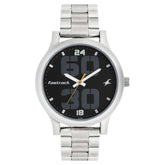 Fastrack Bold Quartz Analog Men's Watch, Black Dial Stainless Steel Strap, 38051SM07