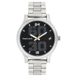 Fastrack Bold Quartz Analog Men's Watch, Black Dial Stainless Steel Strap, 38051SM07