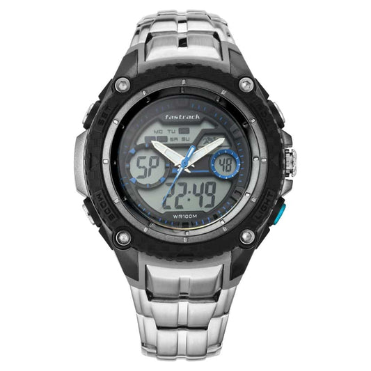 Fastrack, Men's, Analog Watch, Blue Dial, with Stainless Steel Band, FA-38053PM03