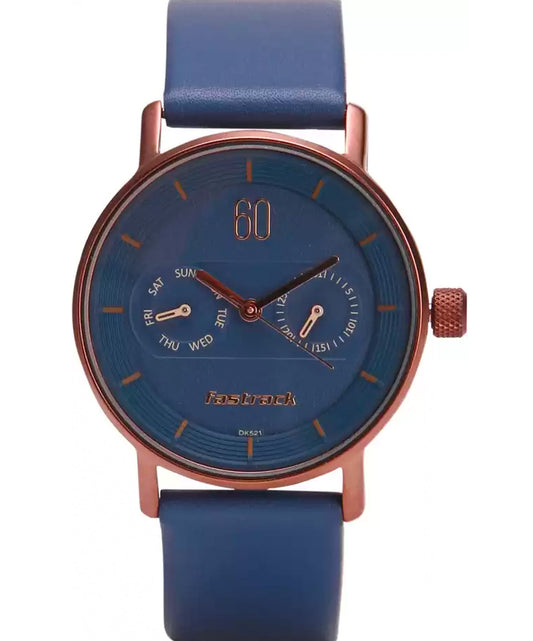 Fastrack, Men's, Analog Watch, Blue Dial, with Leather Band, FA-6198QL01