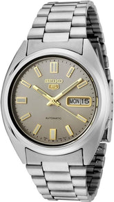 Seiko Men's Mechanical Watch, Automatic 21 Jewels Grey Dial Silver Stainless Band, SNXS75K