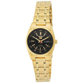 Seiko Women's Mechanical Watch Analog, Black Dial Gold Stainless Band, SYMC06J