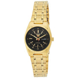 Seiko Women's Mechanical Watch Analog, Black Dial Gold Stainless Band, SYMC06J