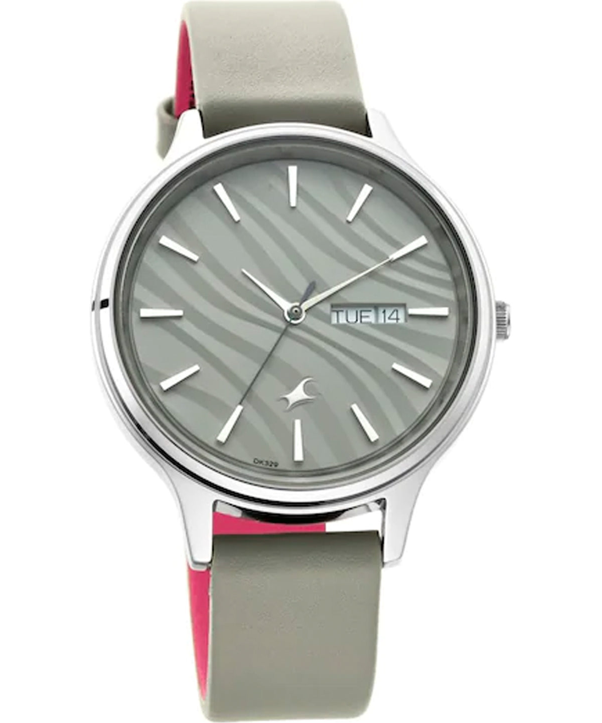 Fastrack, Women's Analog Watch, Grey Dial & Grey Leather Strap, 6207SL01