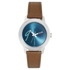 Fastrack, Women's Watch Tropical Waters Collection, Blue Dial Brown Leather Strap, 68008SL05