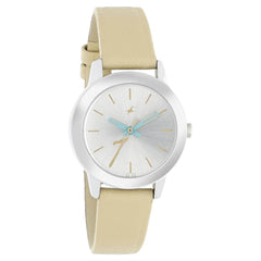 Fastrack, Women's Watch Tropical Waters Collection, White Dial Brown Leather Strap, 68008SL08